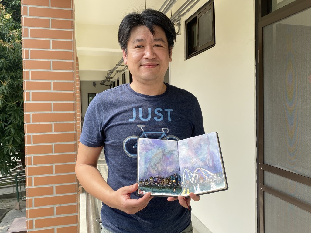 水彩畫家陳伯睿 速寫新莊之美 